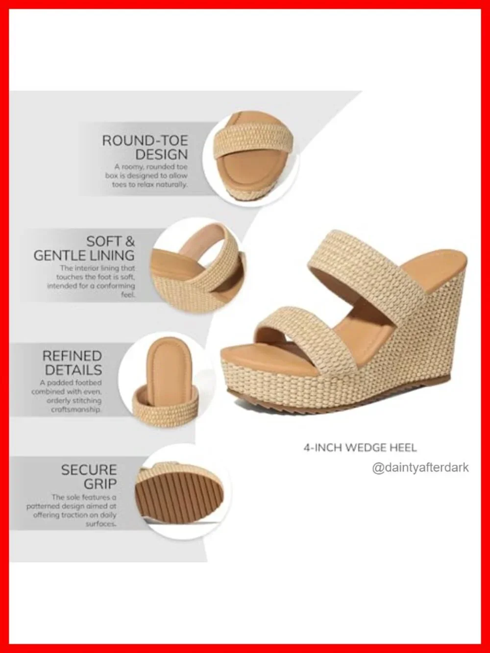 Wedge Sandals for Women Espadrille Heels Ankle Strap Slip On Platform